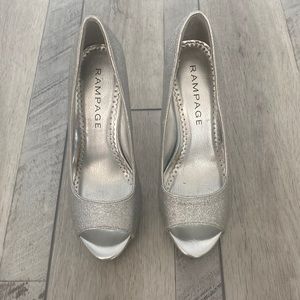 Silver sparkle high heel shoes